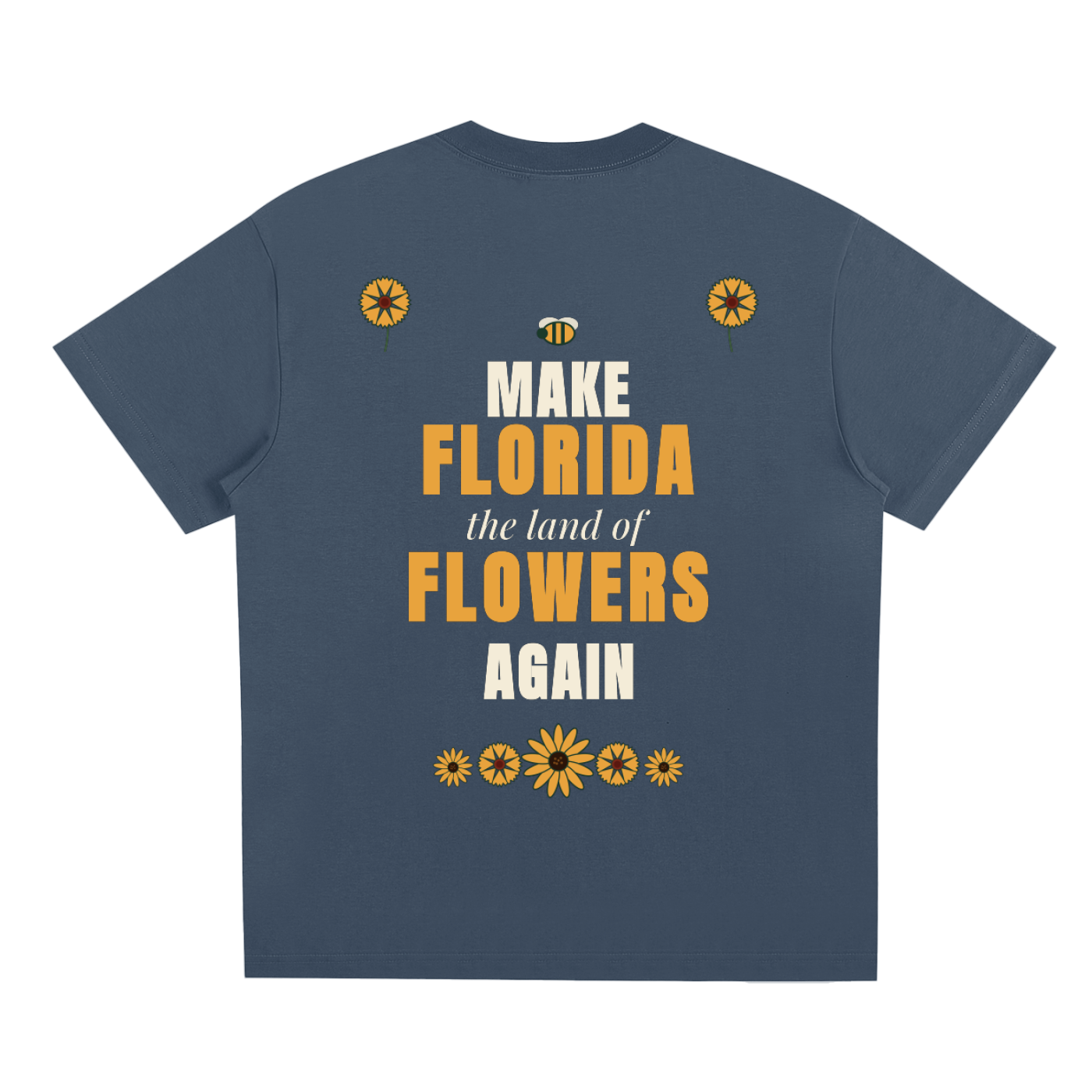 Logo Front. Make Florida Flowers Again Back. Quick-Dry Cooling T-Shirt