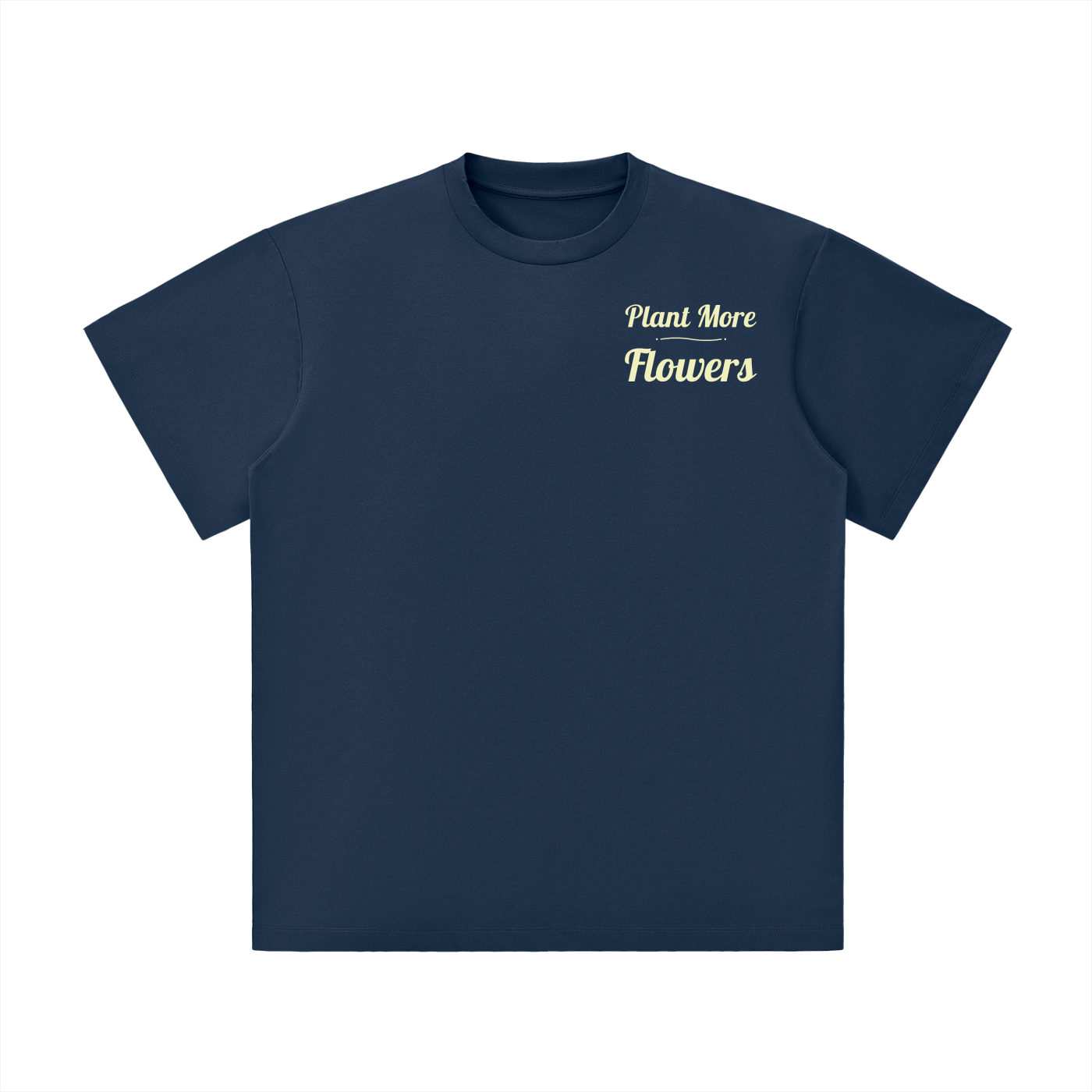 Plant More Flowers Front. Logo Back. Lightweight Oversized T-Shirt