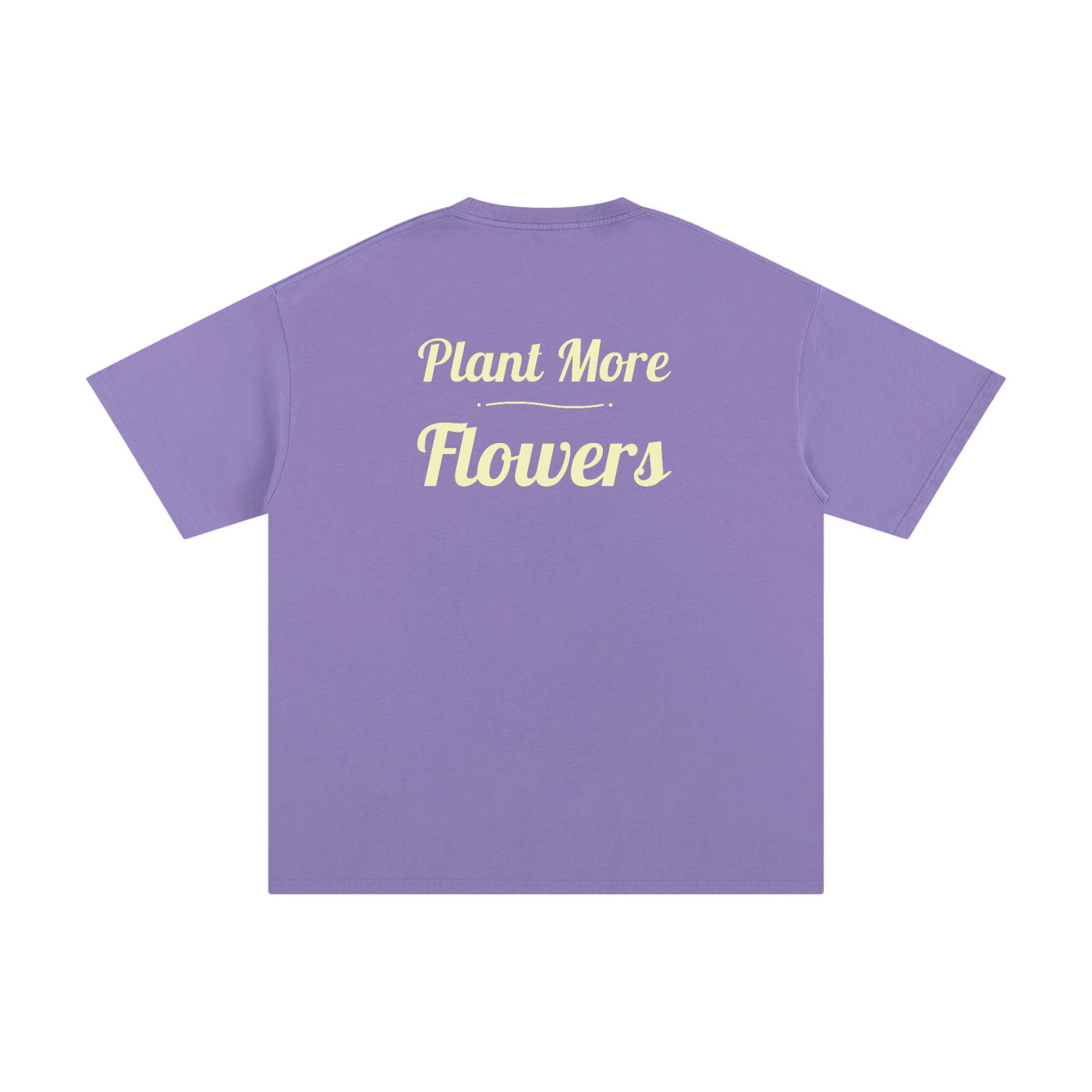 Logo Front. Plant More Flowers Back. Pure Cotton T-Shirt