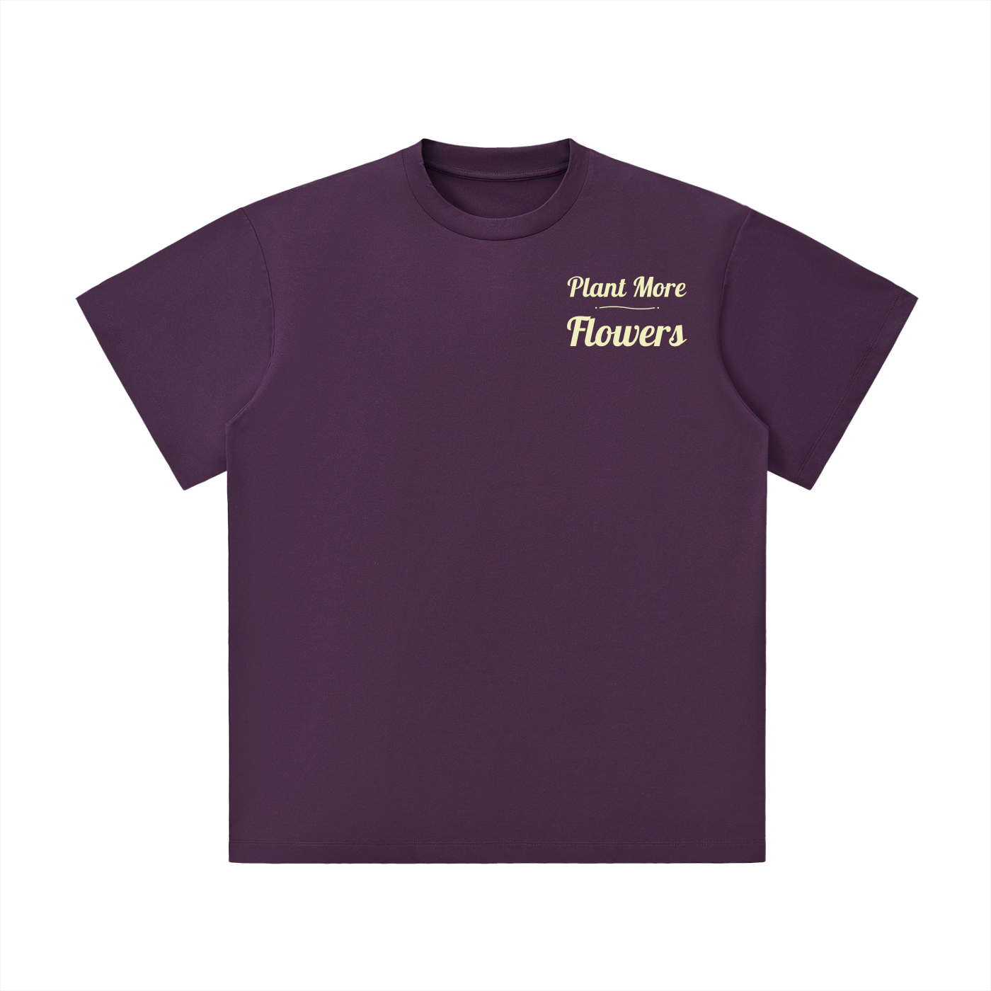 Plant More Flowers Front. Logo Back. Lightweight Oversized T-Shirt
