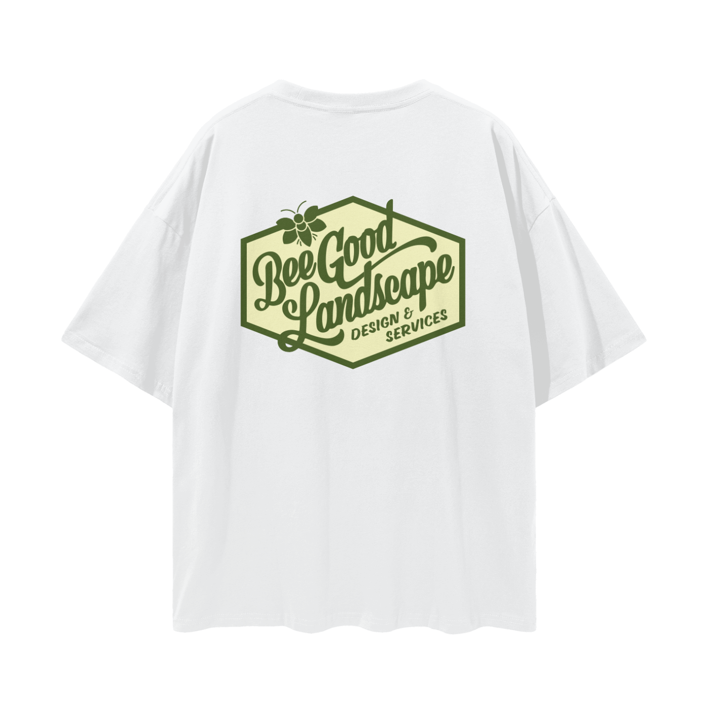 Plant More Flowers Front. Logo Back. Streetwear Loose Drop Shoulder T-Shirt