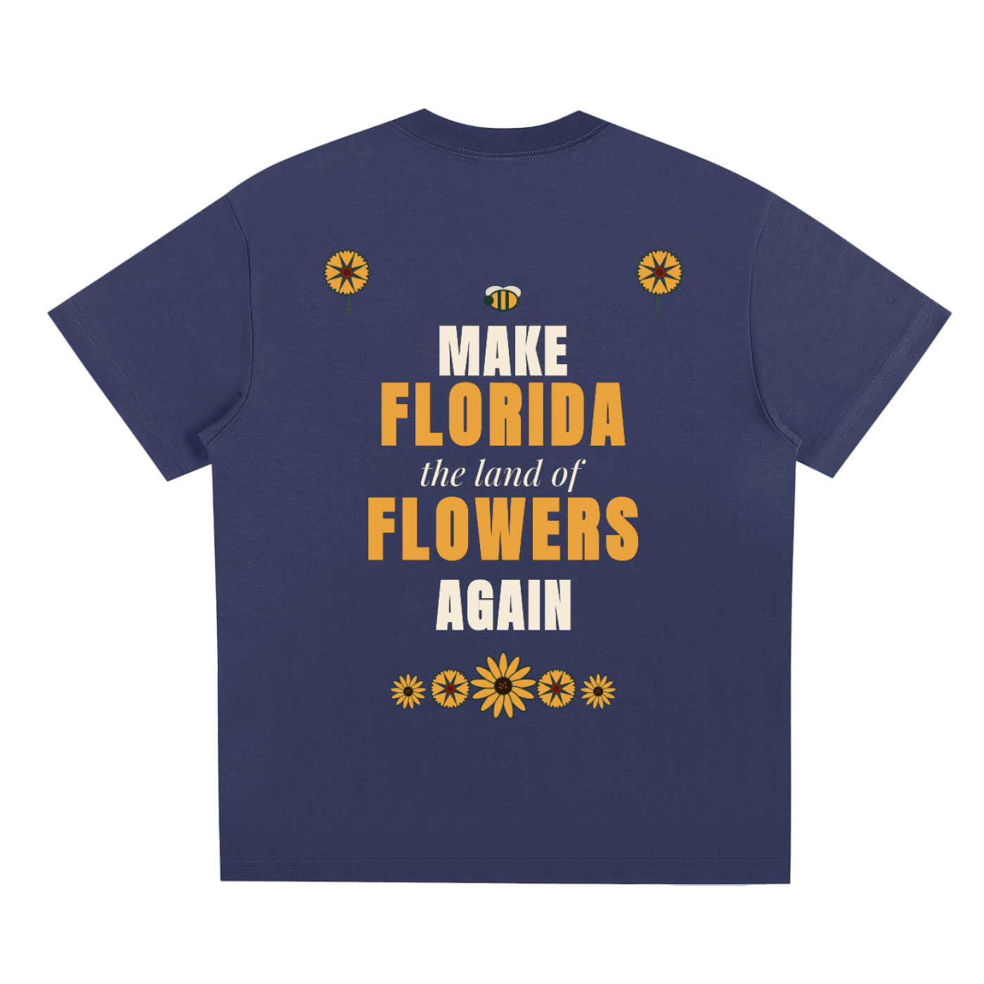 Logo Front. Make Florida Flowers Again Back. Quick-Dry Cooling T-Shirt