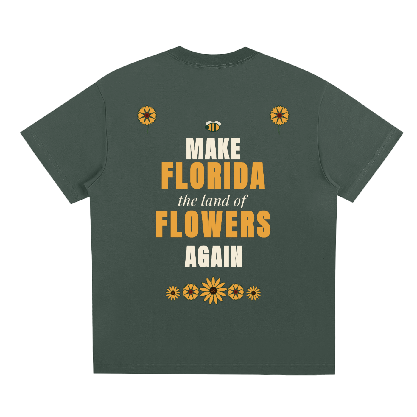 Logo Front. Make Florida Flowers Again Back. Quick-Dry Cooling T-Shirt
