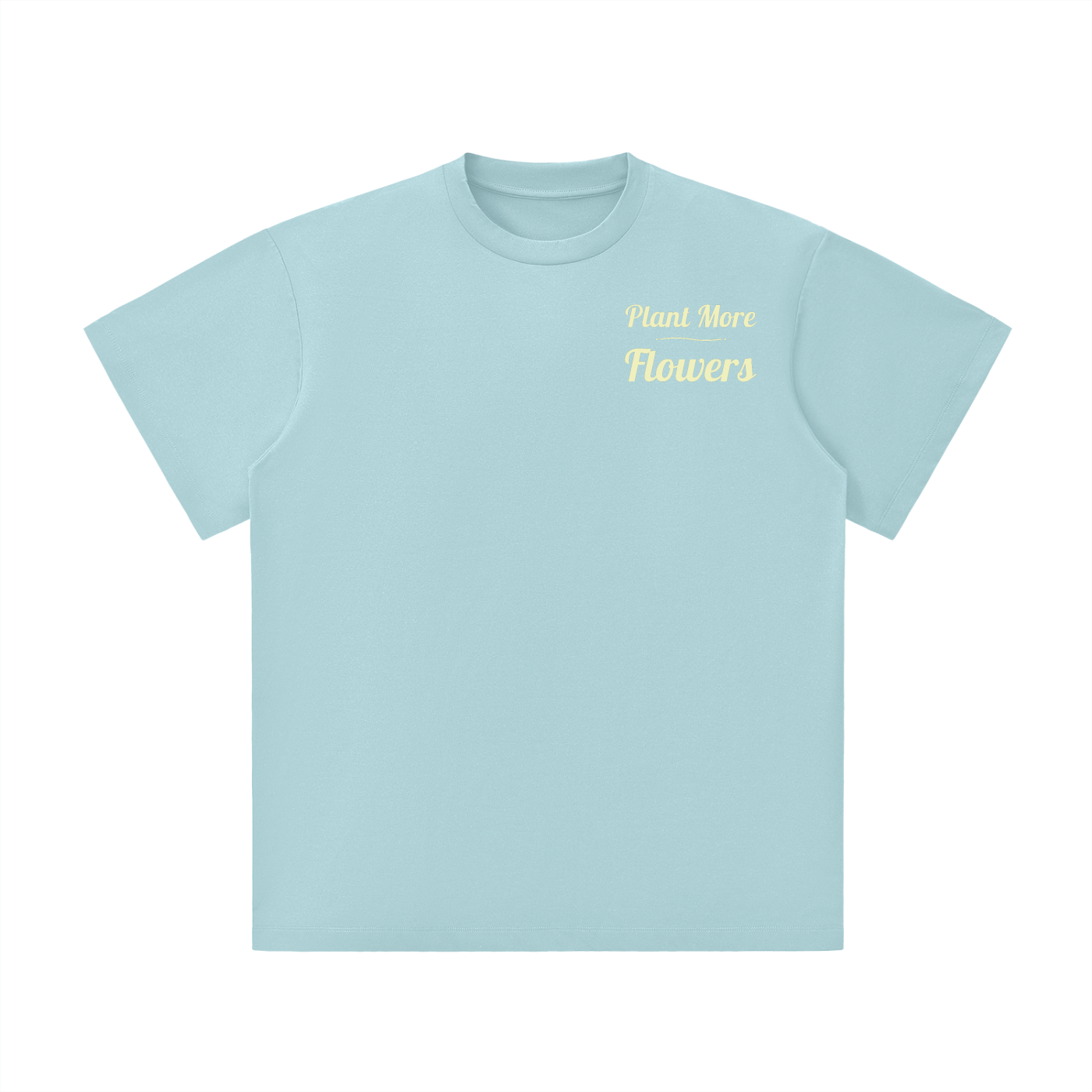 Plant More Flowers Front. Logo Back. Lightweight Oversized T-Shirt